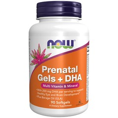 NOW Prenatal Gels DHA- 180 Softgels, + DHA with 250 mg DHA per serving