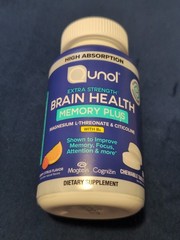 Qunol Brain Health Memory Plus Chewable 60 Tablets B6 Magnesium L-Threonate 2/28