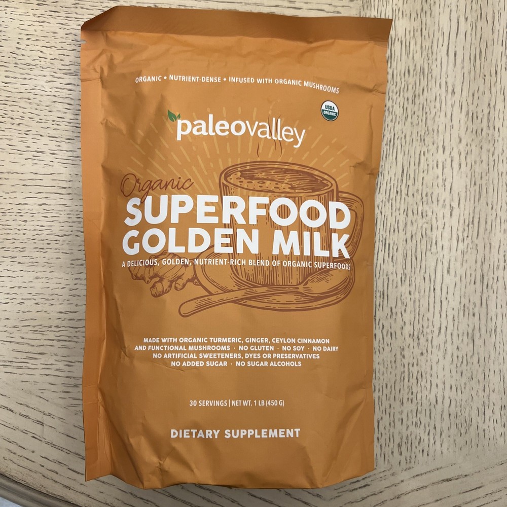 Paleovalley Organic Superfood Golden Milk – 30 servings – Exp 6/27 -New! Sealed!