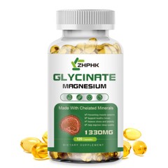 Magnesium Glycinate Chelated 1330mg For Muscle,Nerve Sleep, 120 Vegan Capsules