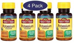 (4-Pack) Potassium 550mg 400 Tablets (4×100) No Gluten Exp. 2028+