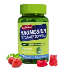 Magnesium Glycinate Gummies 500mg with L-Threonate 300mg 60 Count (Pack of 1)