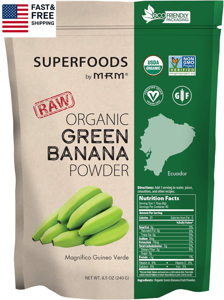 Nutrition Organic Green Banana Powder | Superfoods | High-Fiber | Flour Alternat