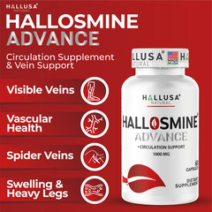 HALLOSMINE ADVANCE Diosmin 1000 mg – Circulation & Vein Support – 60 capsules