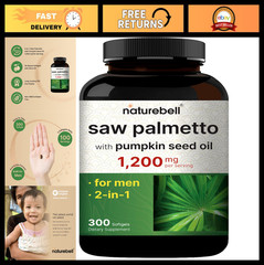 Saw Palmetto Extract & Pumpkin Seed Oil – 1200mg, 300 Softgels, Non-GMO, Gluten-