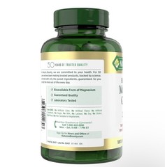 Nature’s Bounty Magnesium Glycinate 240mg Capsules Vegetarian Gluten Free 180