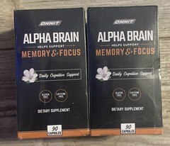 2 Alpha Brain Memory Focus Daily Cognitive Support 90 Capsules Exp 08/2027