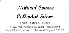 Natural Source Ultra Colloidal Silver 1000 PPM – 4oz Glass Dropper Bottle