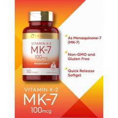 Vitamin K2 MK7 100 mcg | 150 Softgels | Non-GMO, Gluten Free Supplement
