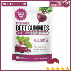 Super Beetroot Gummies, 8 in 1 Beet Root 4,000Mg with Grape Seed Extract & Coq10