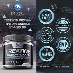 Creatine Monohydrate 5000mg 60 Servings – Supports Muscle Growth and Strength