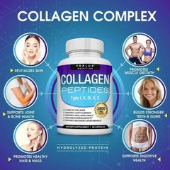 5-Type Collagen Peptides 1800mg Designed for Skin & Joint Health,Toplux Nutritio