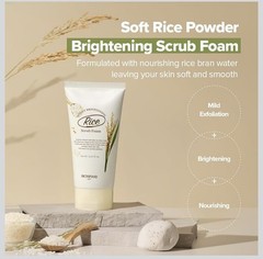 SKINFOOD Rice Daily Scrub Foam, Facial Cleanser with Face Scurb, Face Wash Fe…