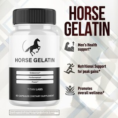 (1 Pack) Horse Gelatin Advanced Male Support Supplement HorseGelatin 60 Capsules
