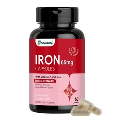 Iron Supplement – Iron 65mg High Absorption Iron Bisglycinate with Vitamin C,…