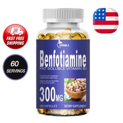 120pcs Benfotiamine Capsules 300mg – L-lecucine – Fat & Water Soluble Vitamin B1
