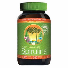 Pure Hawaiian Spirulina Pacifica 3,000 mg Per Serving 360 Tablets ~ Made in USA