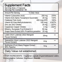 Eye Health Supplement, Lutein and Zeaxanthin, Vision Health, Eye Vitamin Support