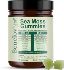 Sea Moss Gummies, 16-in-1 Blend with Ashwagandha, Black Seed Oil, Bladder Wrack,