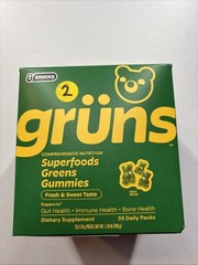 Gruns Adults Super Greens Gummies Multivitamin Superfood 35 Packs