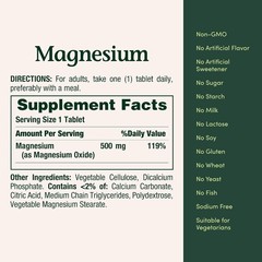 Nature’s Bounty Magnesium 500 mg 200 Tab Muscle Bone Health Support SupplementUS