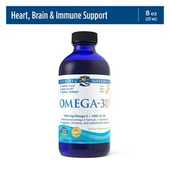Nordic Naturals Omega-3D Liquid – Cognition, Immune, & Bone Support, 8 oz