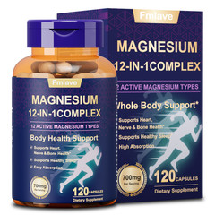 Magnesium Complex 700mg, 120 Capsules – Gluten Free and Non-GMO US Free Shipping