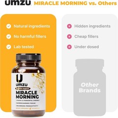 Miracle Morning Energy Supplement with Caffeine Focus Productivity Mood 30 Caps