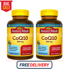2 Pack- Nature Made CoQ10 200mg 140 Softgels Heart Energy Antioxidant Supplement