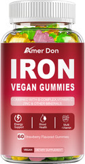 Iron Gummies – with Vitamin C – Energy and Immune Support Hemoglobin Production