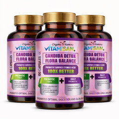 Candida Detox 3 Pack Probiotic Prebiotic Gut Health Digestive 300 Caps