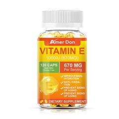 670mg Vitamin E 1000 Iu Capsules – Supports Skin, Hair, Immune and Eye Health