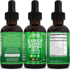 CelluGlow Soursop Bitters Drops with Sea Moss & Moringa – Immune Support 4oz