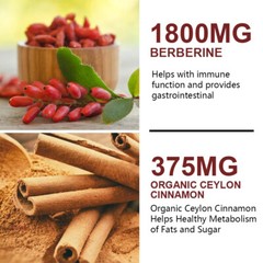 Premium Berberine 2175mg Plus Organic Ceylon Cinnamon – Heart Health & Immune