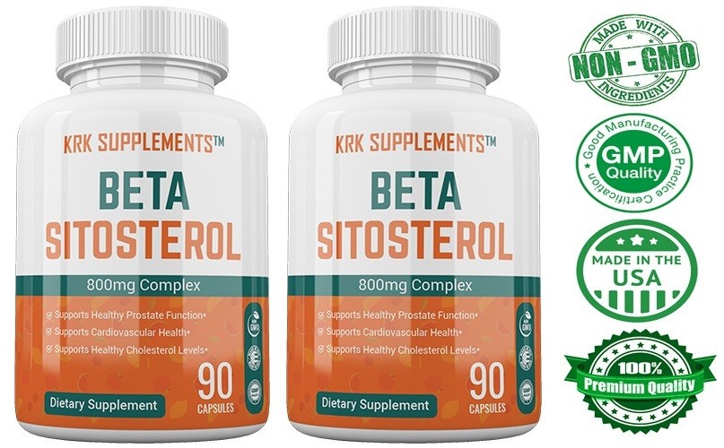 2 Bottle Beta Sitosterol 800mg Prostate Support Urinary Bladder KRK Supplements