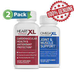 OmegaXL 120 & HeartXL Advanced Love Two Move Combo Natural Joint Muscle Support
