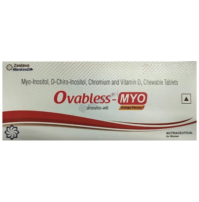 Ovabless-Myo Chewable Orange Tablet strip of 10 tablets j344