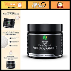 Pure Organic Sulfur MSM Granules | 99% Pure, Non-GMO, Vegan, Gluten-Free | 62 Se