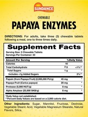 Papaya Enzymes | 100 Chewable Tablets | Natural Tropical Flavor | Vegetarian,…