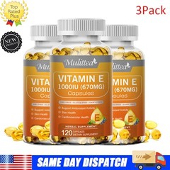 3xVitamin E 1000 Iu 670mg Capsules – Supports Skin, Hair, Immune and Eye Health