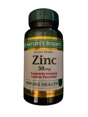 Zinc Supports Immune System Function Dietary Supplement 50 mg Caplets 100 Ct
