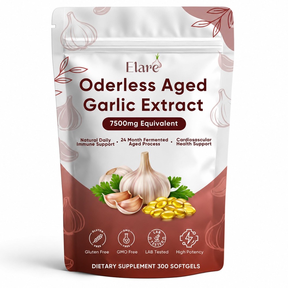 Aged Garlic Extract 300 Aged Odorless Garlic Extract Softgels, Vitalisse AJO…