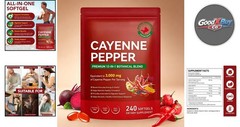 Cayenne Pepper Softgels 80 Days Support Cardiovascular Circulation Non-GMO