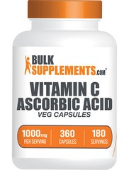 BulkSupplements Ascorbic Acid (Vitamin C) 360 Capsules – 1000mg Per Serving