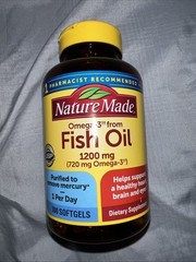 NatureMade Omega-3 from Fish Oil, 1200mg. 100 Softgels, Exp 08/2027