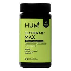 HUM Flatter Me Max, Digestive Enzymes, Pre & Probiotics, 90 Capsules