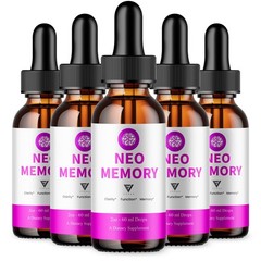 (5 Pack) Neo Memory Advanced Brain Drops, NeoMemory Brain Support (10oz)