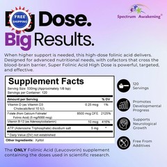 Spectrum 4X Awakening Super Folinic Acid Leucovorin Dose Powder High Supports