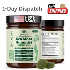 Natural Rems Sea Moss Gummies 16-in-1 Immune Support Green Apple 1oz Gel