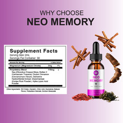 (5 Pack) Neo Memory Advanced Brain Drops, NeoMemory Brain Support (10oz)